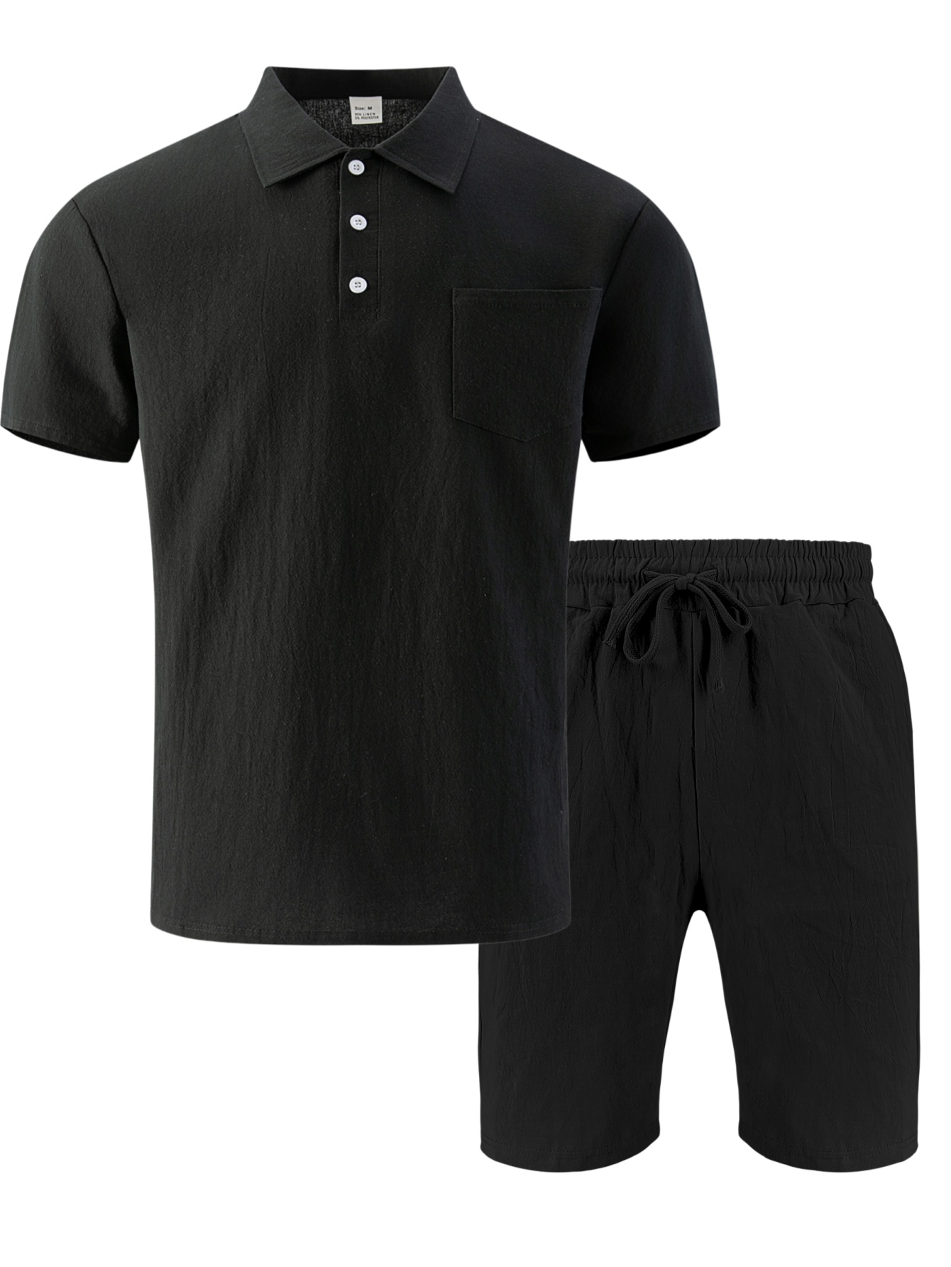 Short Linen Drawstring - Conjunto de 2 Piezas de Polo