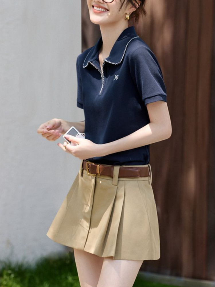 Polo Shirt Pique - Camiseta de Mujer, Corte Entallado, Estilo