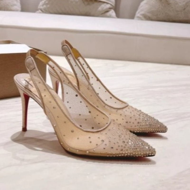 Casual Sandal Leather - Sandalias de tacón de aguja con