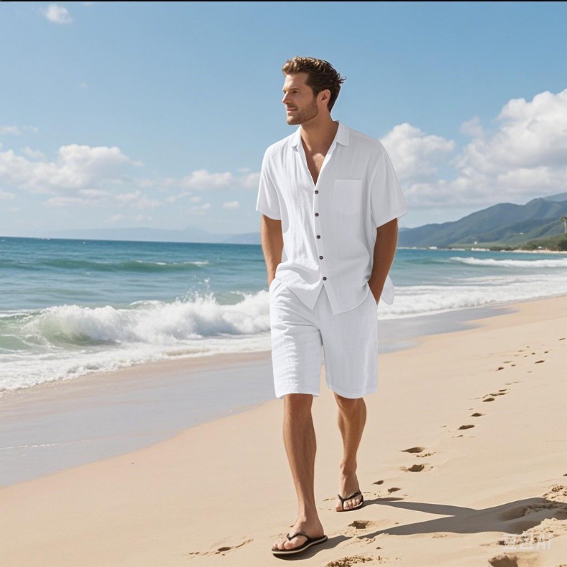 Shirt Camp Collar - Conjunto de Camisa y Pantalones Cortos