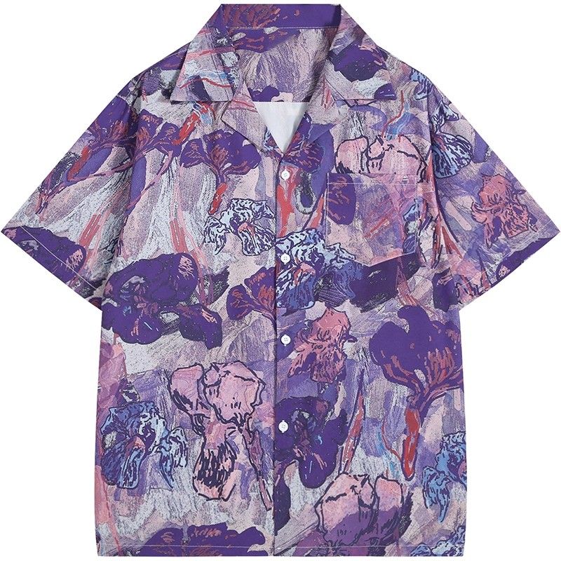 Resort Shirt Floral - Camisa de Manga Corta Unisex con