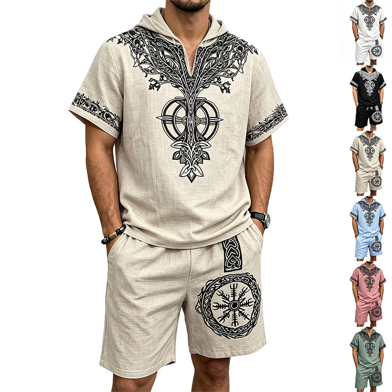 Short Linen Drawstring - Conjunto de Verano de 2 Piezas