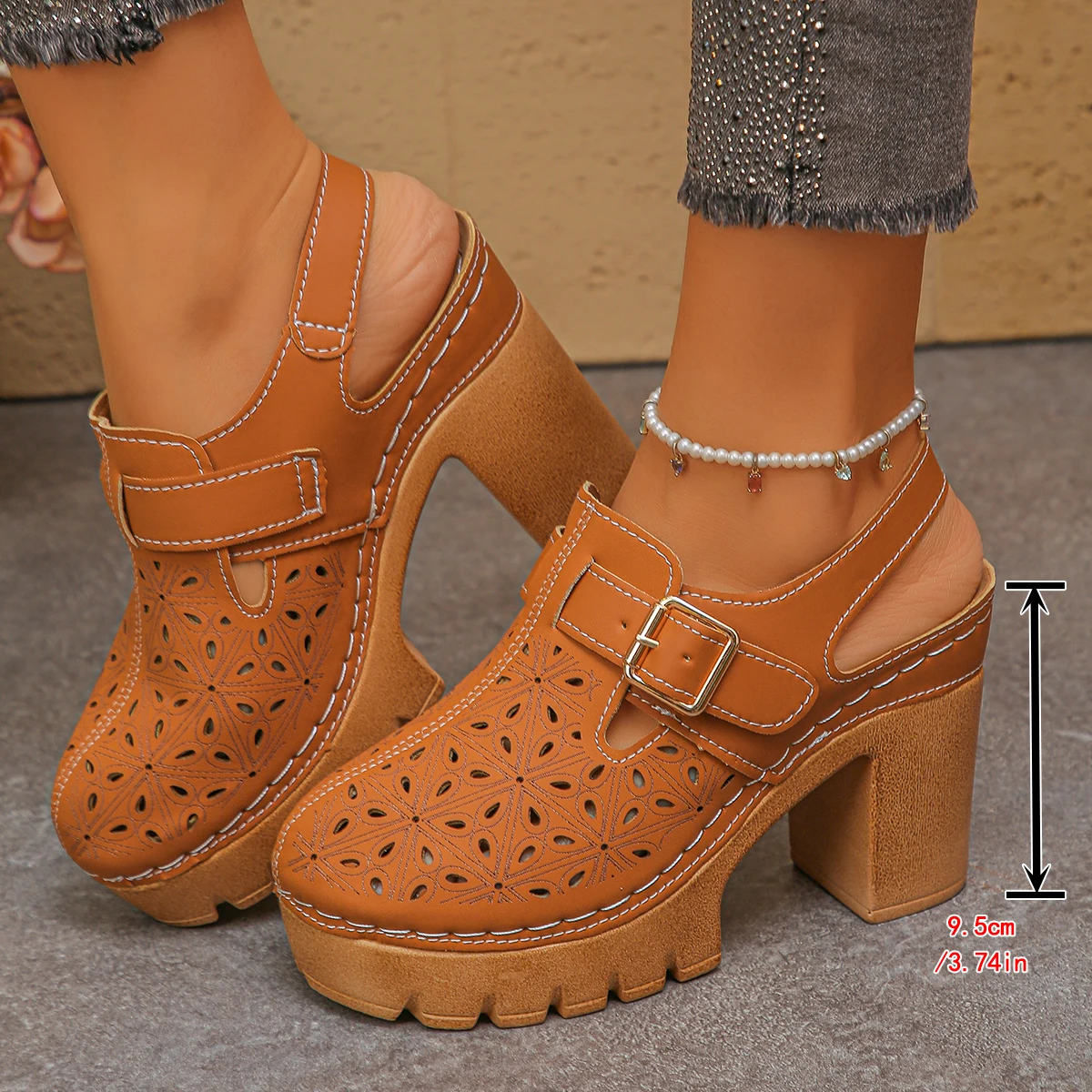 Sandalias de tacón grueso de t - Casual Sandal Leather reseña y precio