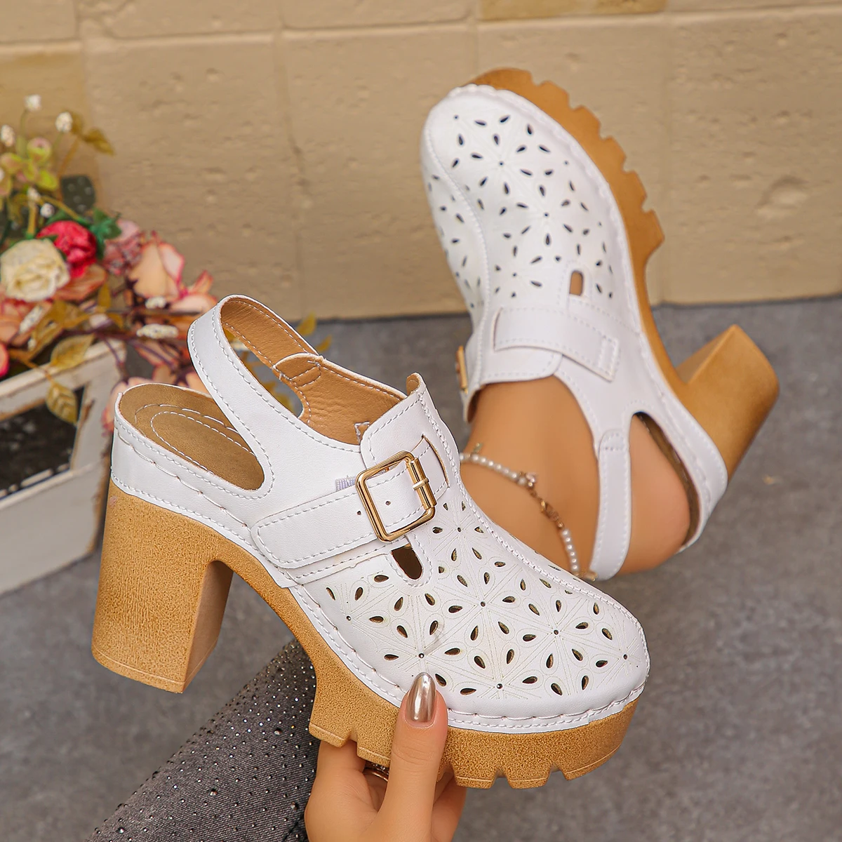 Sandalias de tacón grueso de t - Casual Sandal Leather reseña y precio