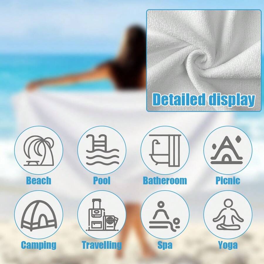Toalla de playa súper absorben - Beach Towel Large reseña y precio