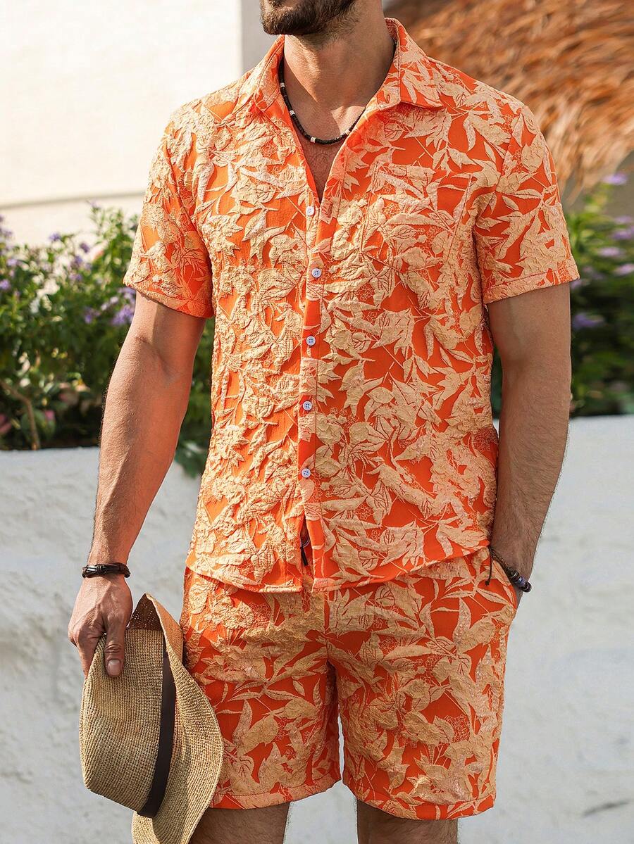 Conjunto de 2 Piezas para Homb - Resort Shirt Floral reseña y precio