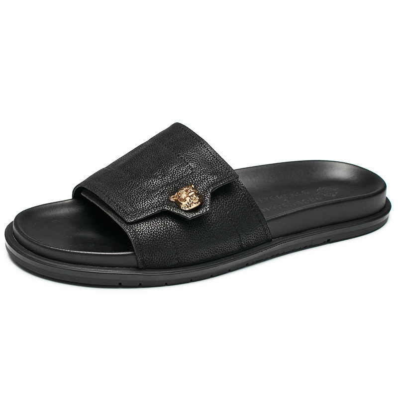 2025 nuevas zapatillas de cuer - Flip Flop Leather Men reseña y precio