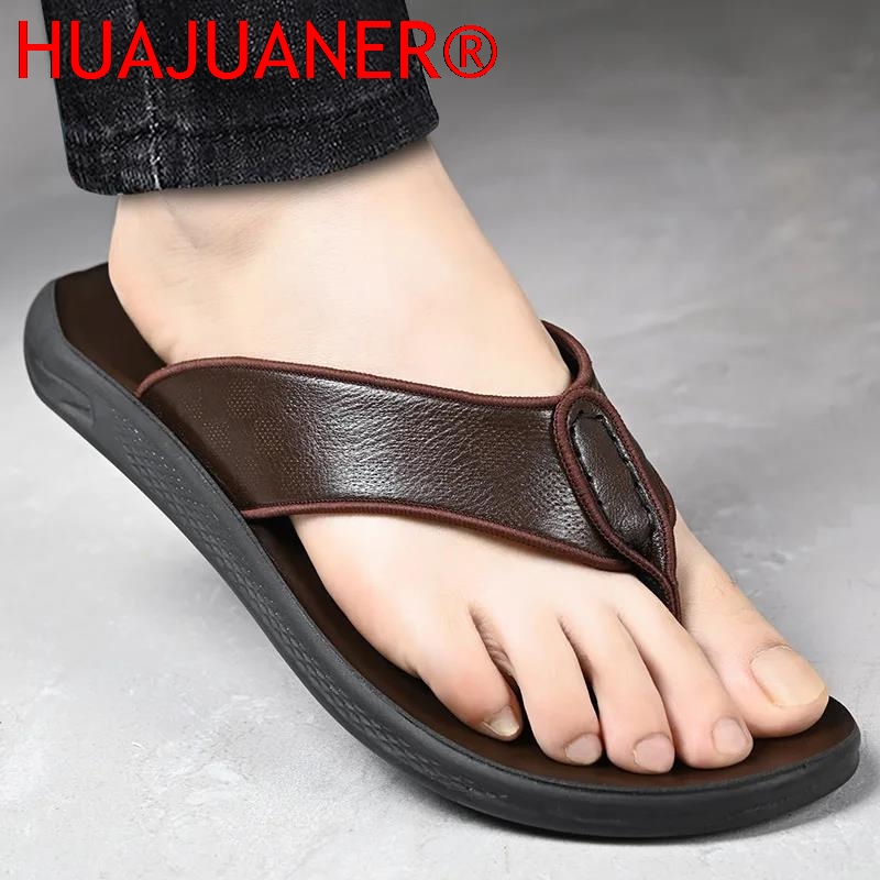 Sandalias Casuales de Verano p - Flip Flop Leather Men reseña y precio
